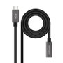 Nanocable Cable Alargador USB-C Macho a Hembra 50cm Negro